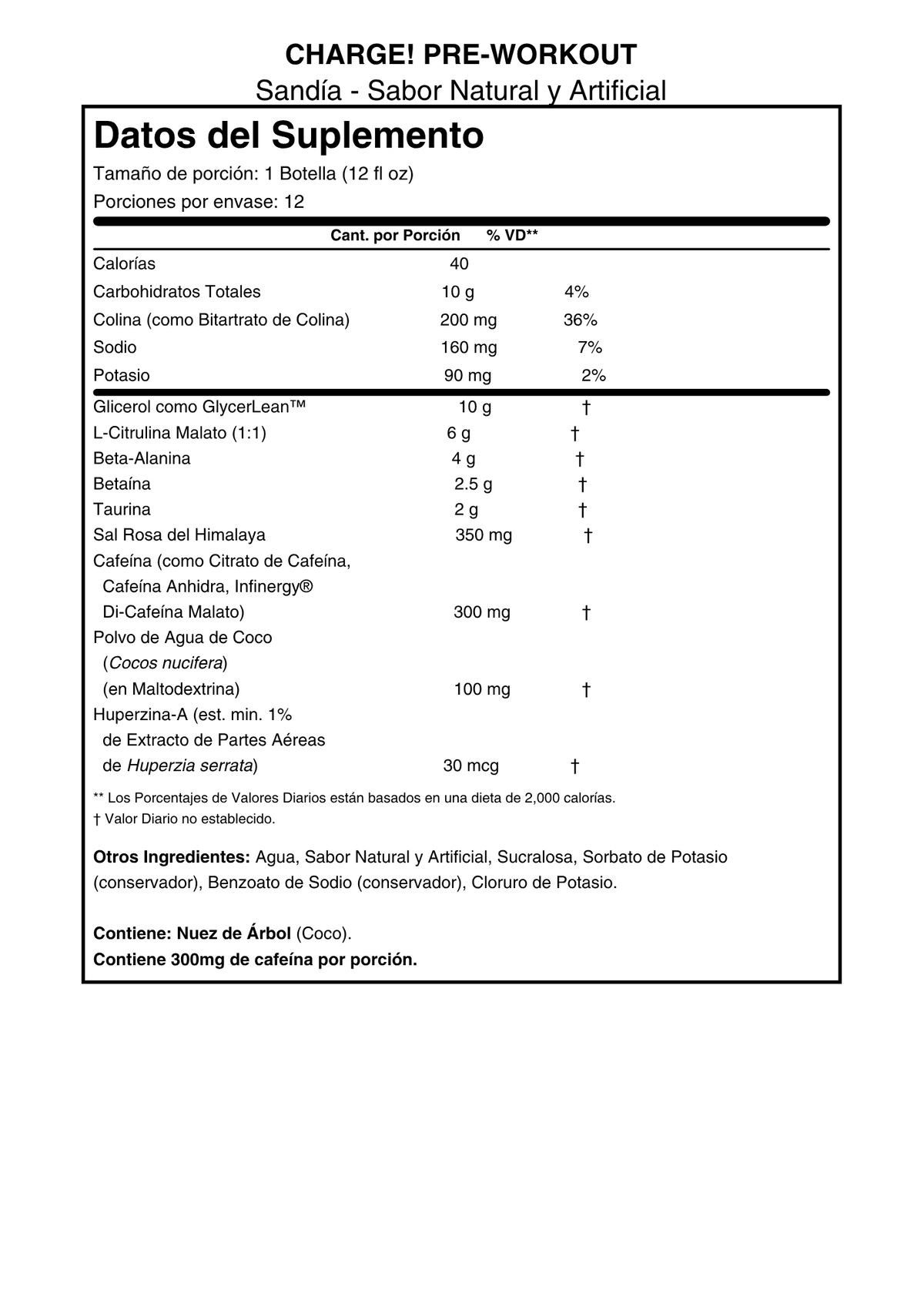 LA LEAN BODY CHARGE PREWORKOUT 12 OZ BOTTLE