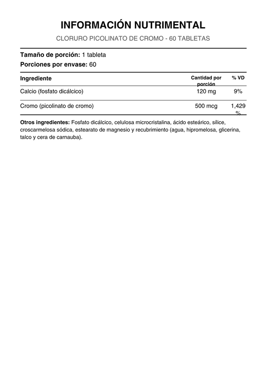 WHP CHROMIUM PICOLINATE 500MG 60 CT