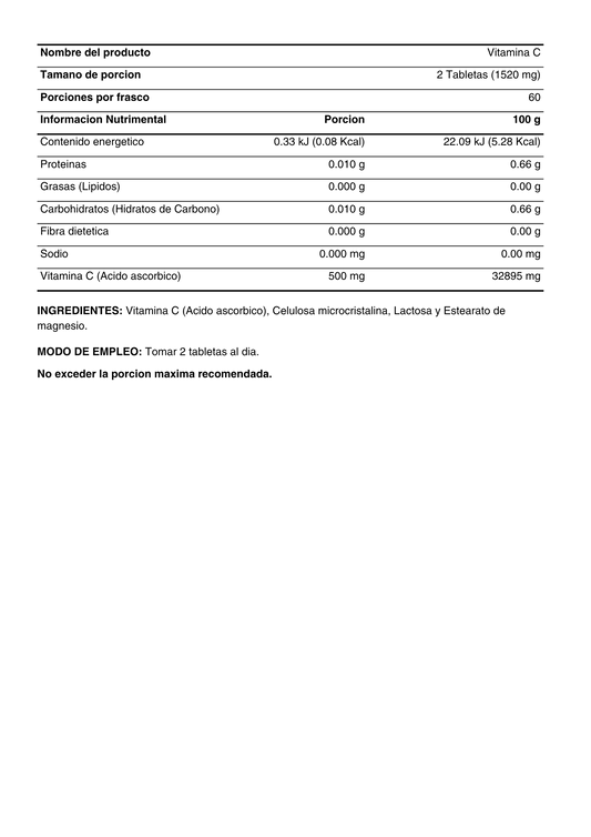 VIDANAT VITAMINA C 120 TABS