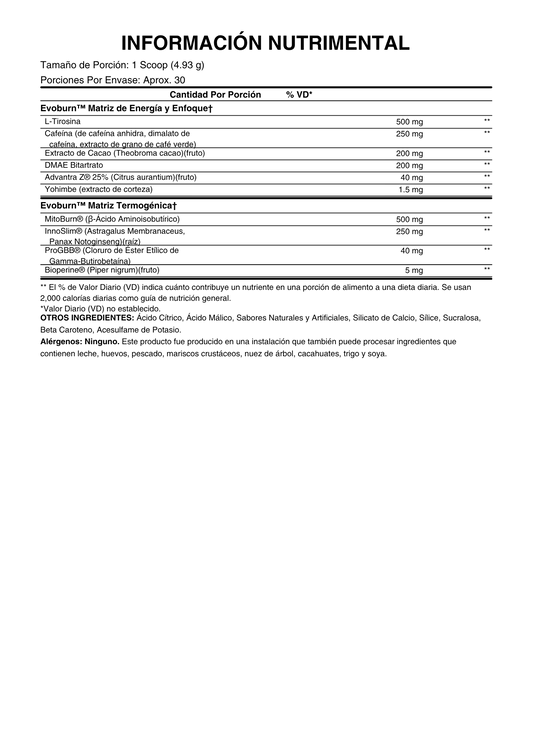 EVO EVOBURN 30 SERV