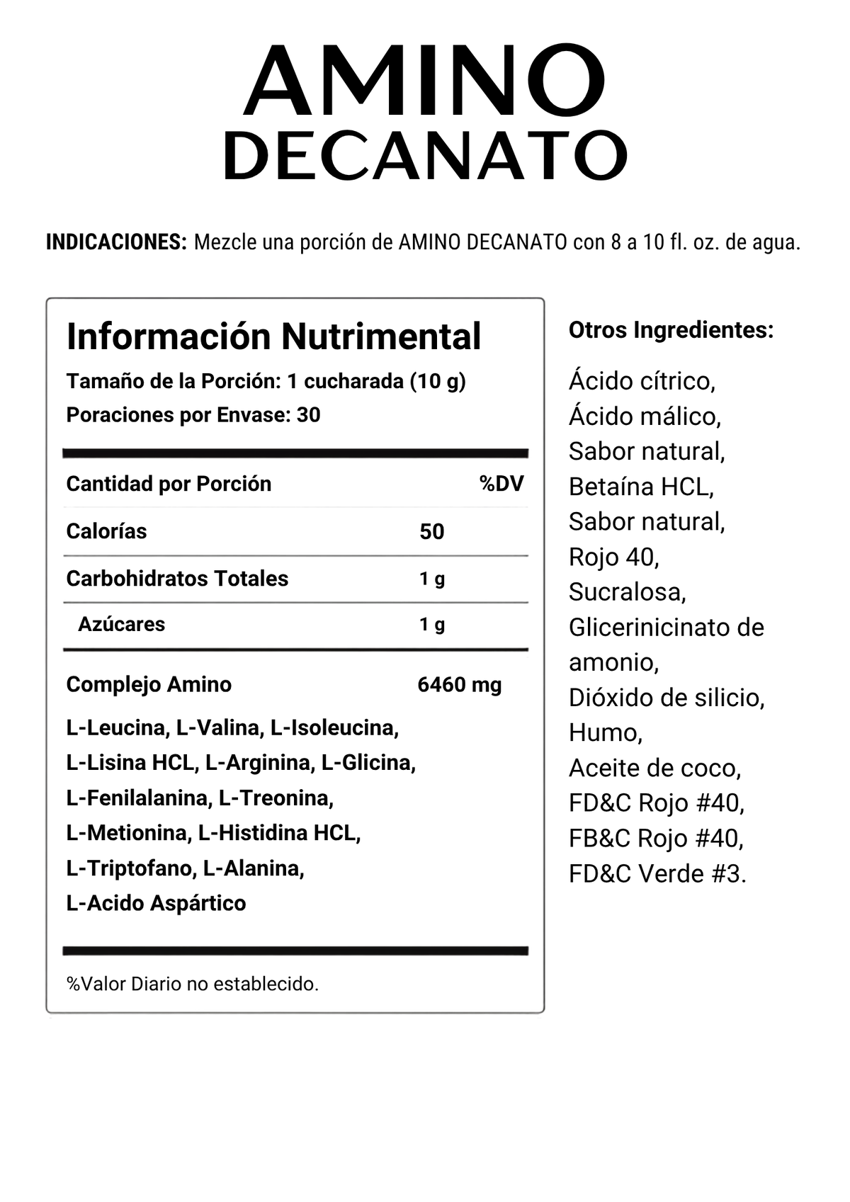 MMD AMINO DECANATE 30 SERV