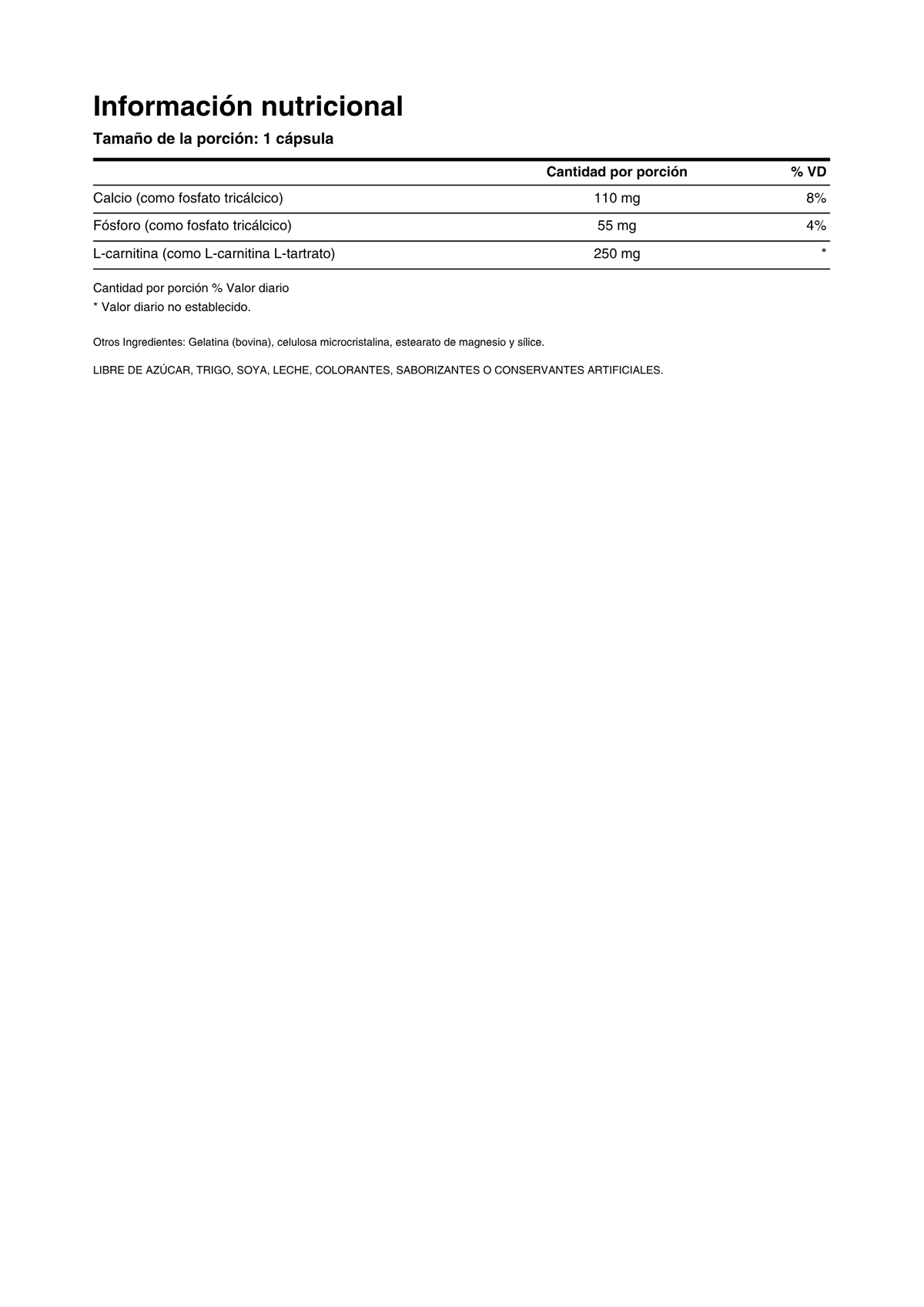 WHP L-CARNITINE 250MG 50 CAPS