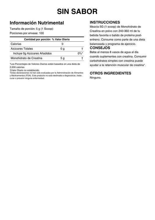 NB ISOPURE CREATINE MONOHYDRATE 500 GRS UNFLAVORED