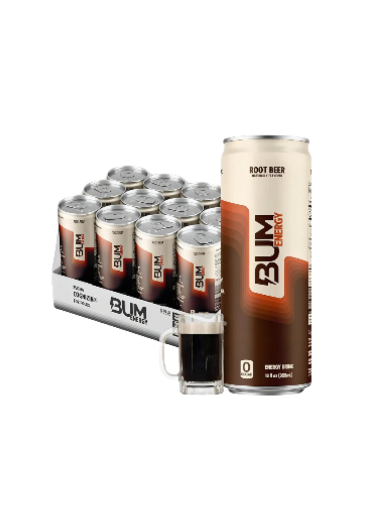 RAW BUM ENERGY DRINK 12 OZ/12 ROOT BEER