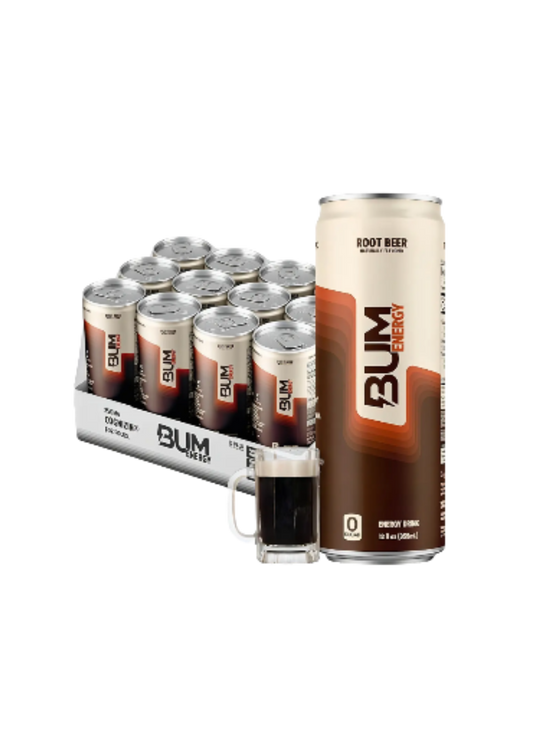 RAW BUM ENERGY DRINK 12 OZ/12 ROOT BEER