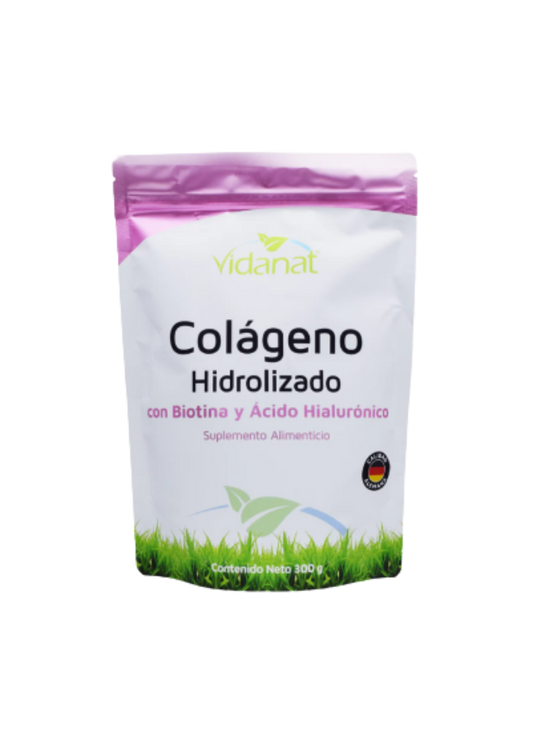 VIDANAT COLAGENO HIDROLIZADO CON BIOTINA Y ACIDO HIALURONICO 300 GR