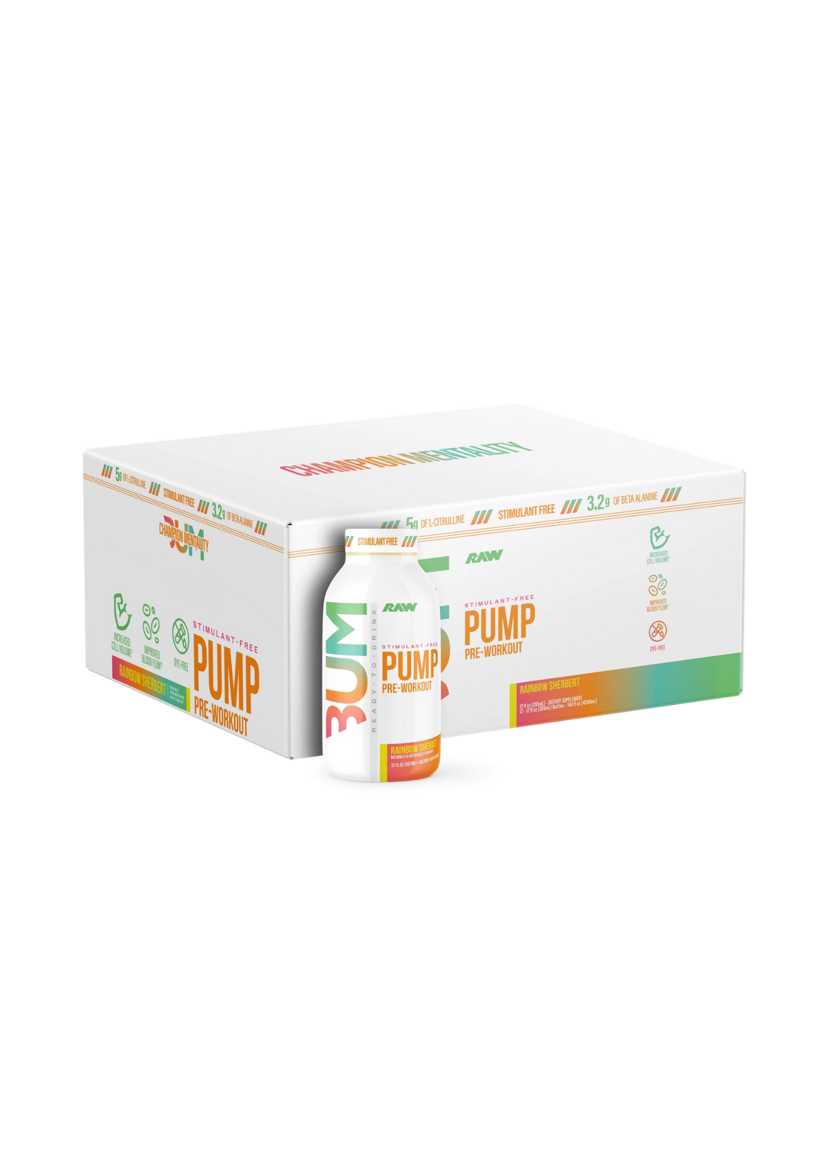 RAW BUM PUMP RTD PWO NON STIM 12 OZ/ 12 PACK