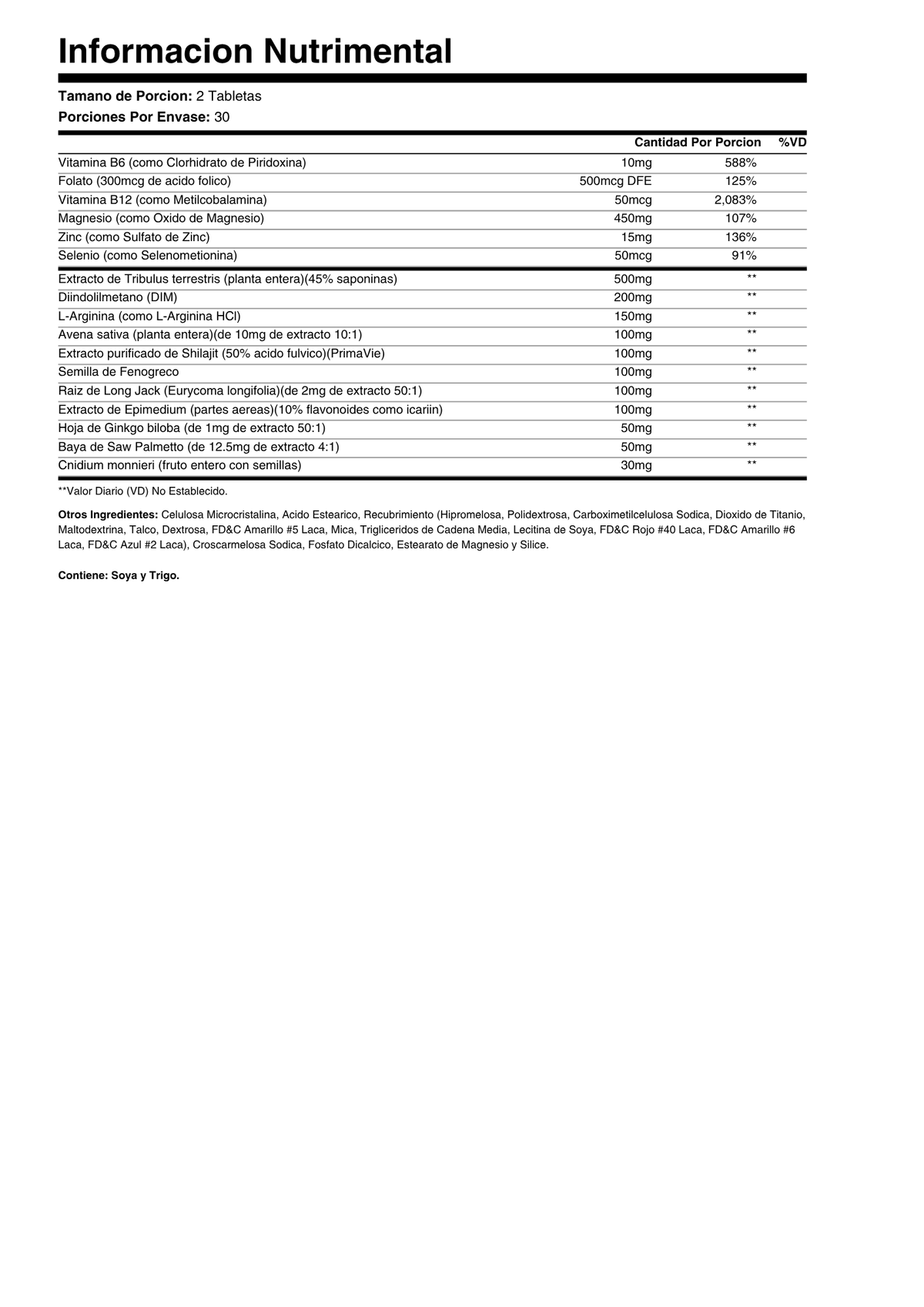 GA TESTROL GOLD 60 TABS