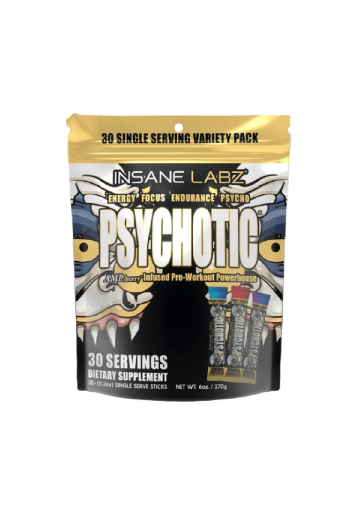 INS PSYCHOTIC GOLD 30 STICKS SERV VARIETY BAG