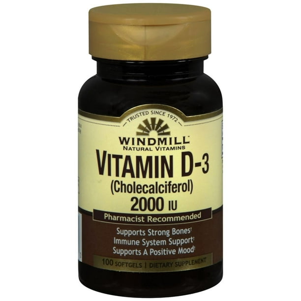 WHP VITAMIN D3 2000 IU 50 MCG 100 SOFTGELS de WINDMILL HEALTH PRODUCTS
