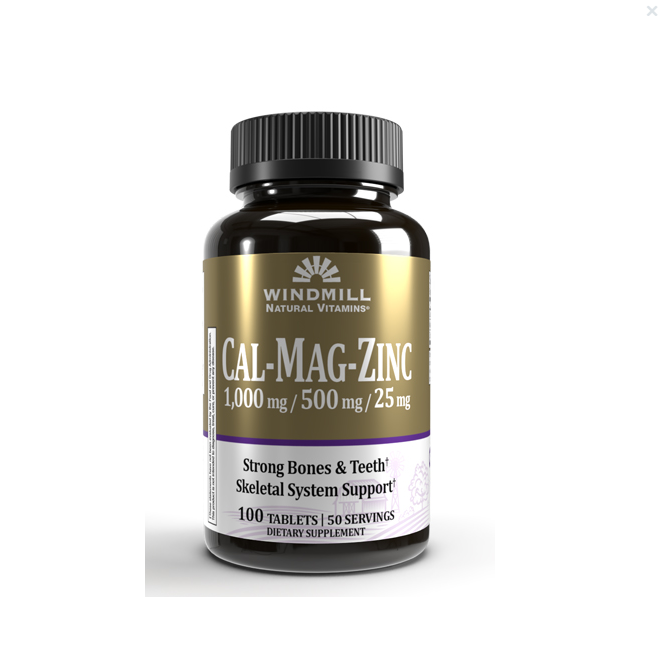 WHP CALCIUM, MAGNESIUM, ZINC 100 TABS de WINDMILL HEALTH PRODUCTS