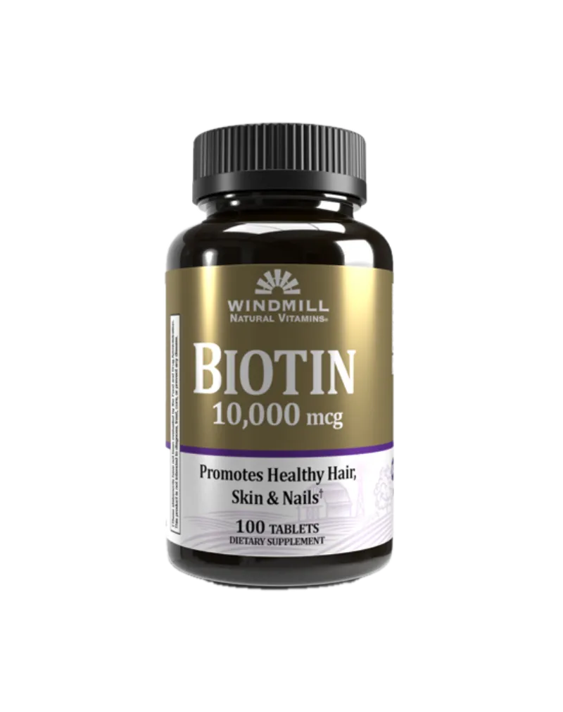 WHP BIOTIN 10000 MCG 100 CT de WINDMILL HEALTH PRODUCTS