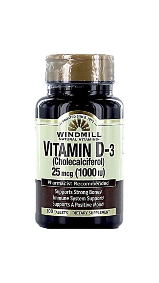 WHP VITAMIN D3 1000 IU 25 MCG 100 TABS de WINDMILL HEALTH PRODUCTS